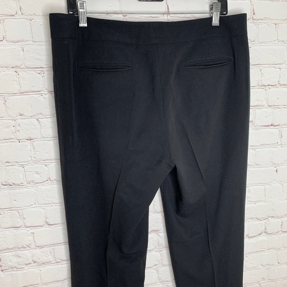 CALVIN KLEIN Womens Black Front Pleat Straight Leg Trousers Career Pants Size 10 - Picture 6 of 9